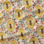 Spring Floral Bees Fabric