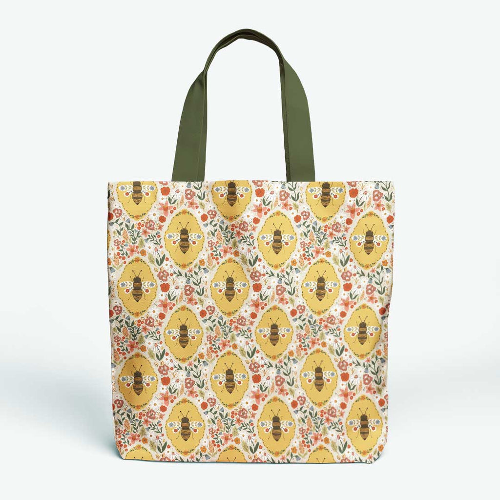 Spring Floral Bees Fabric