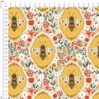 Spring Floral Bees Fabric