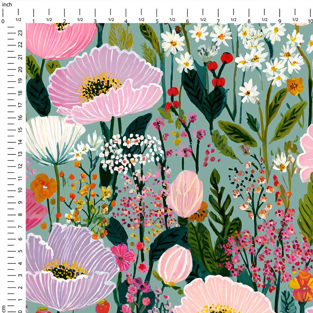 Spring Floral Mint Fabric