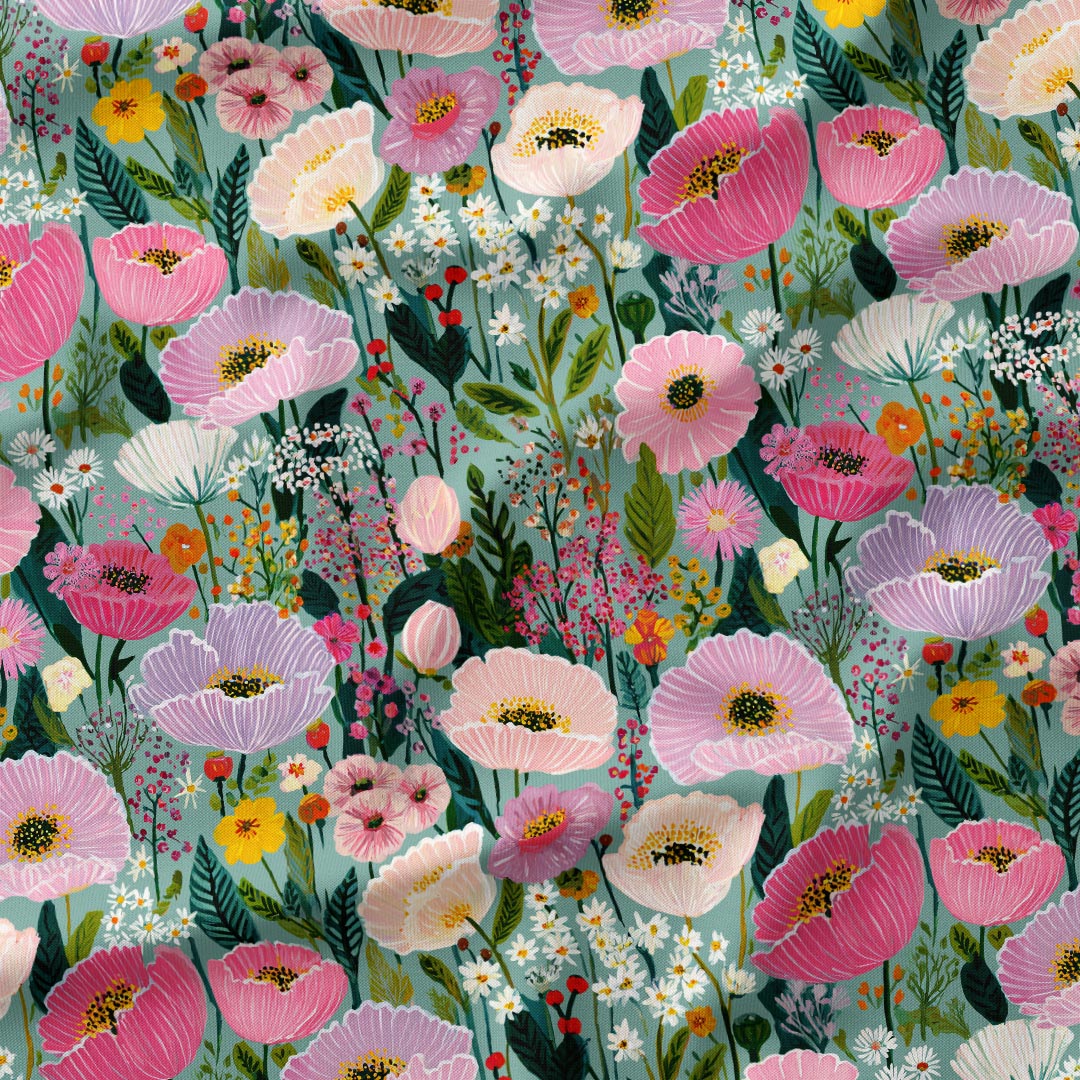 Spring Floral Mint Fabric