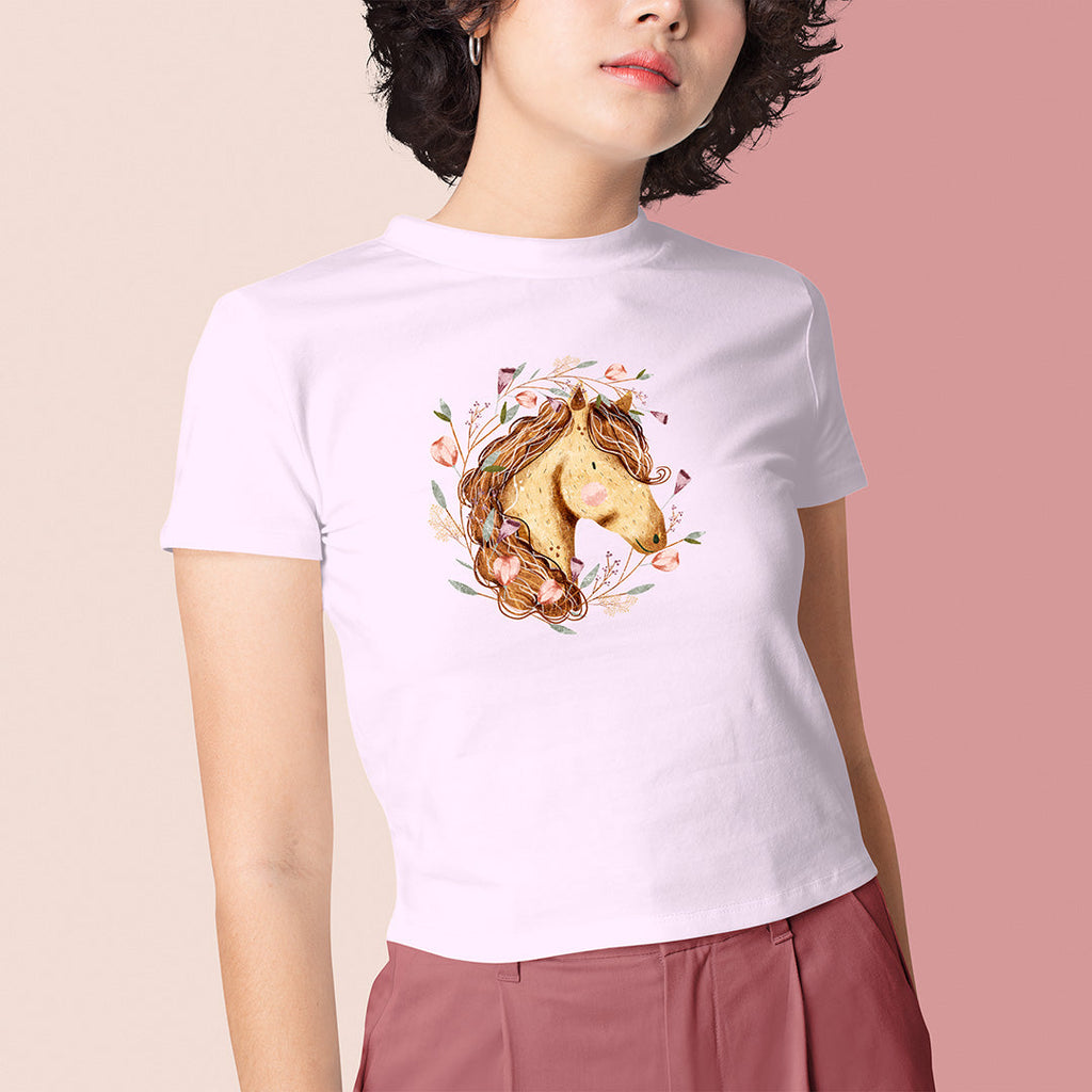 Spring Horse Iron on Fabric Heat Transfer DTF-170
