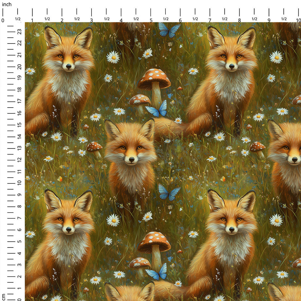 Spring Meadow Fox Fabric
