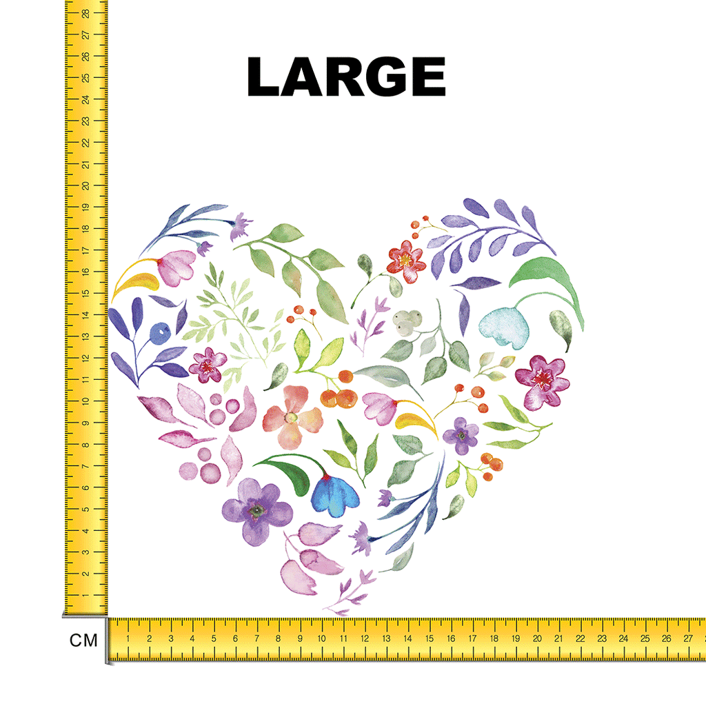 Watercolour Spring Heart Iron on Fabric Heat Transfer DTF-100