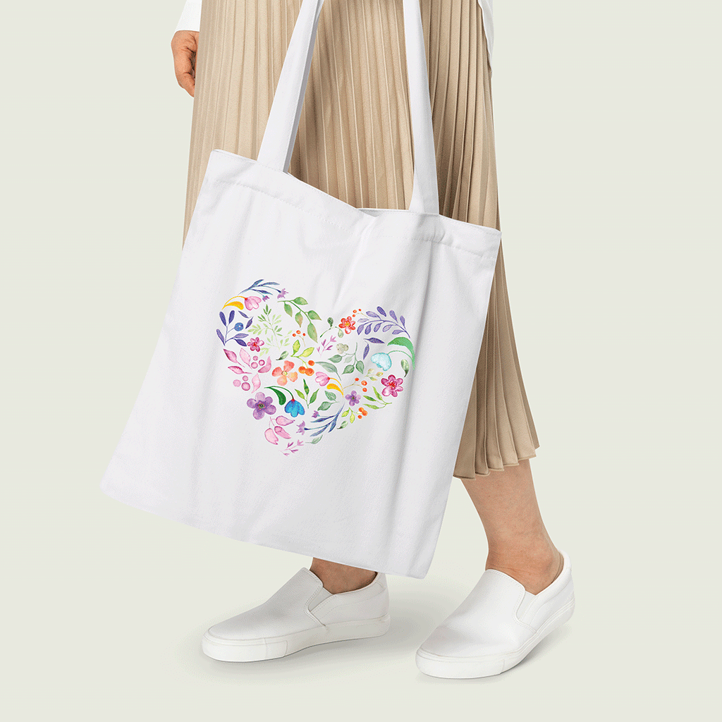 Watercolour Spring Heart Iron on Fabric Heat Transfer DTF-100