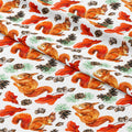 Squirrels on White Fabric