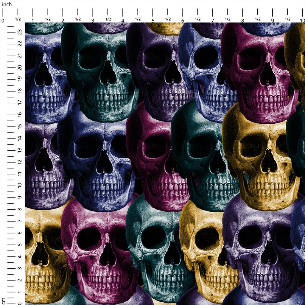 Stacked Skulls Fabric