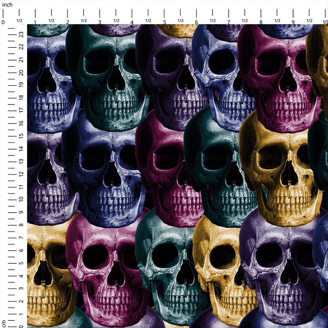 Stacked Skulls Fabric