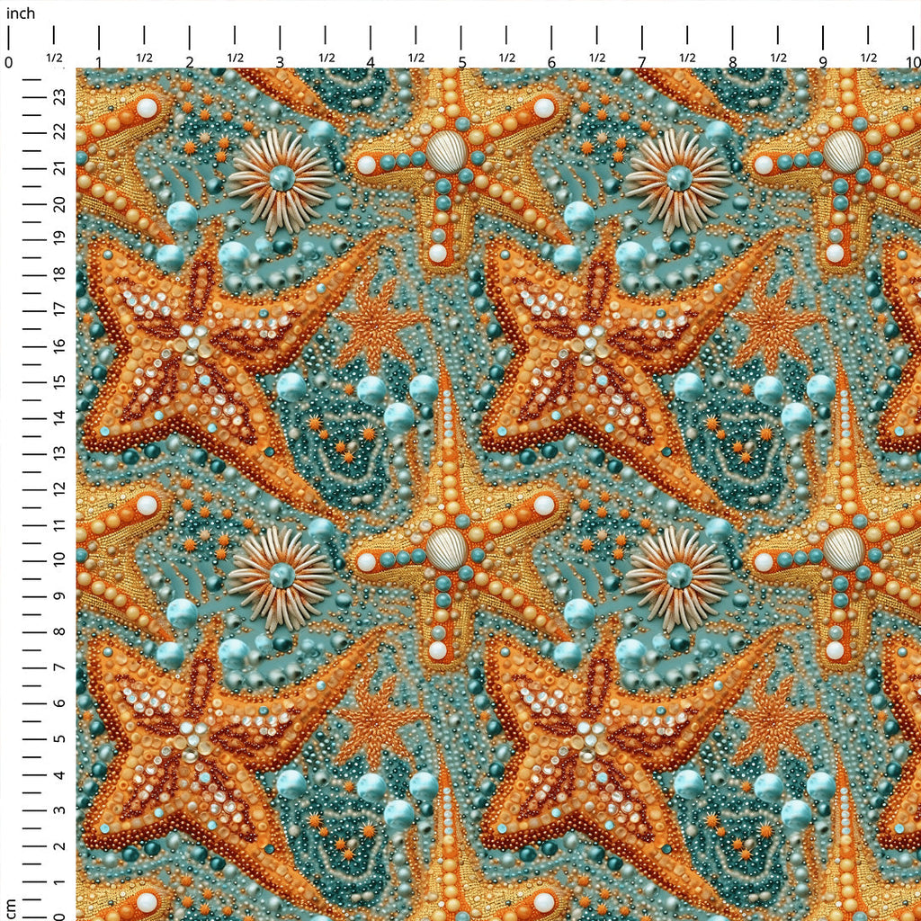 Starfish Sequins Embroidery Fabric