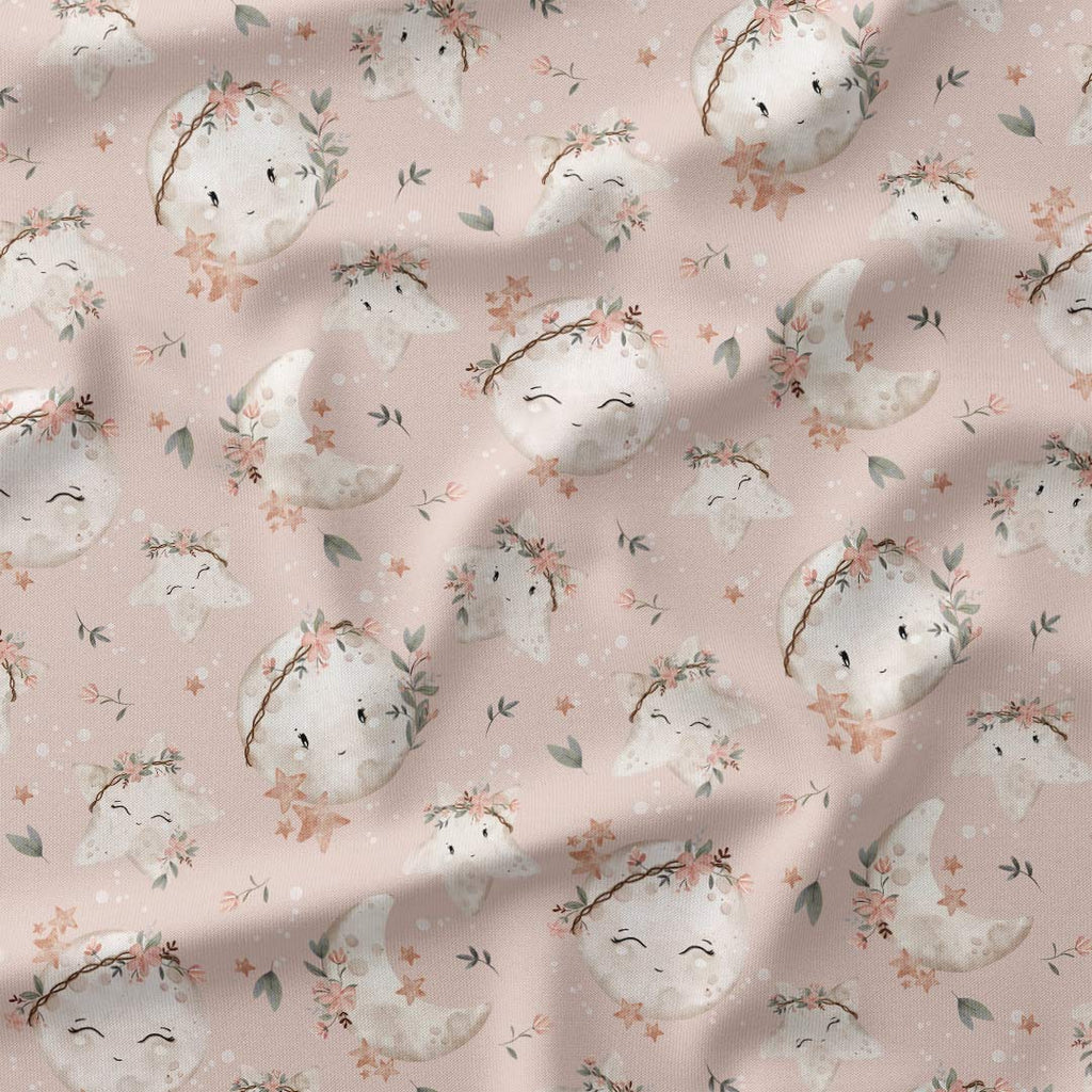 Stars and Moon Blush Fabric