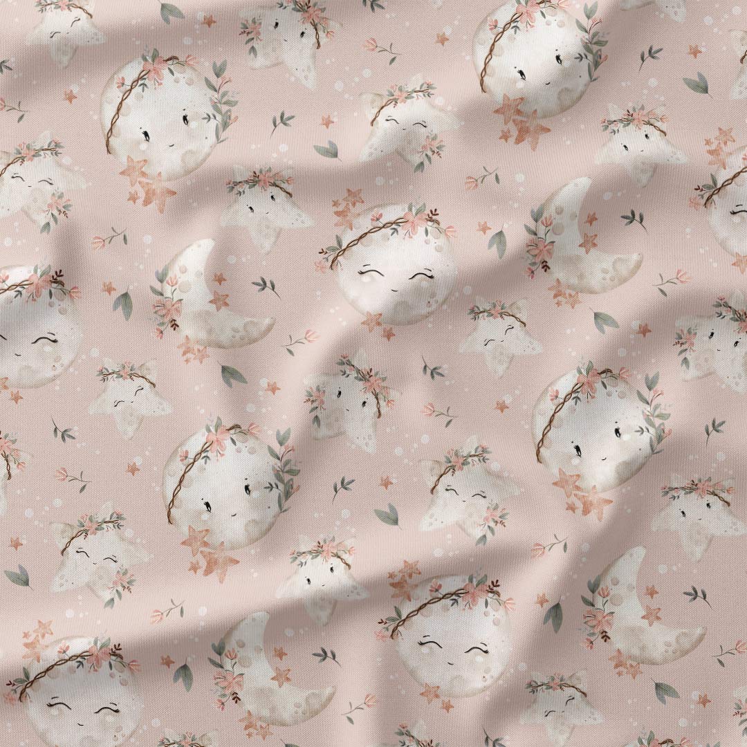 Stars and Moon Blush Fabric