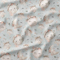 Stars and Moon Grey Fabric