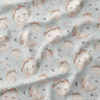 Stars and Moon Grey Fabric