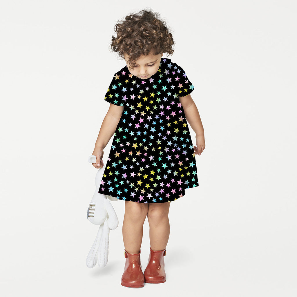 Stars On Black Fabric
