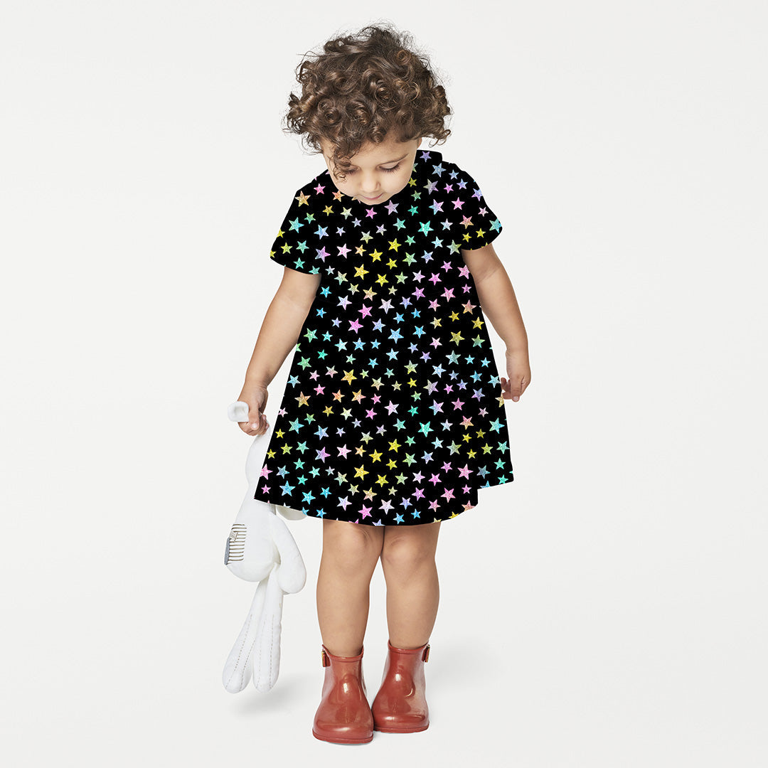 Stars On Black Fabric