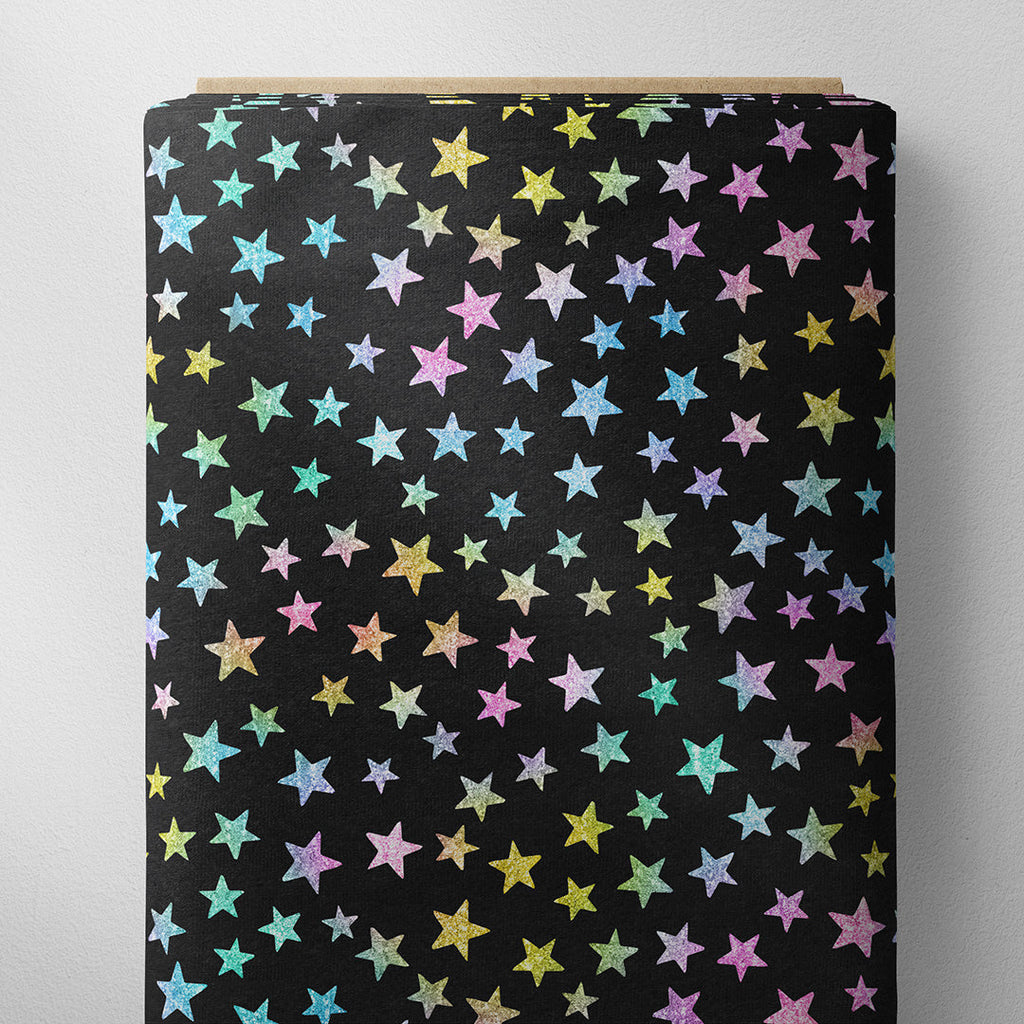 Stars On Black Fabric