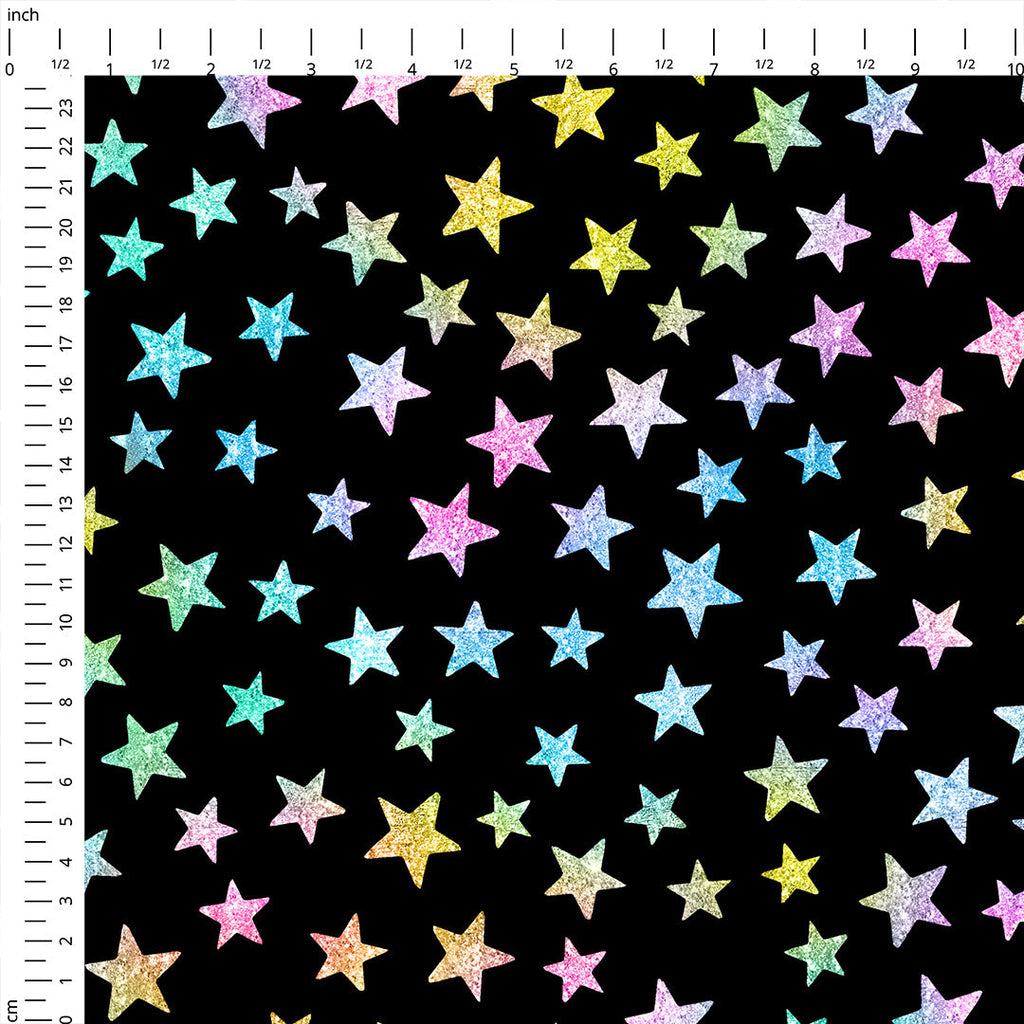 Stars On Black Fabric
