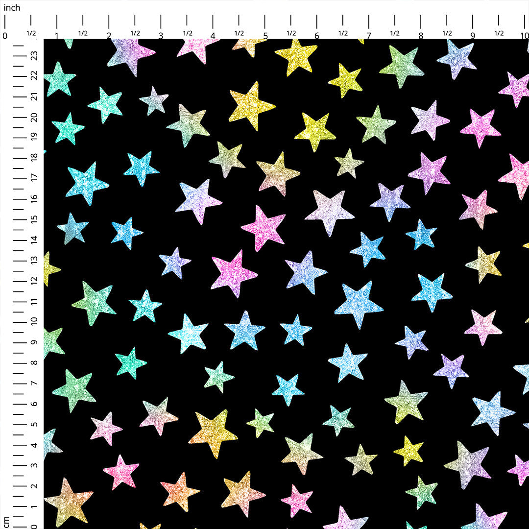 Stars On Black Fabric