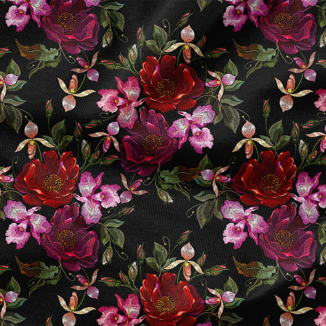Stitched Floral Fabric