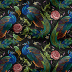 Stitched Peacock Fabric
