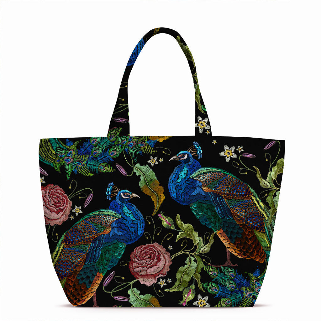 Stitched Peacock Fabric