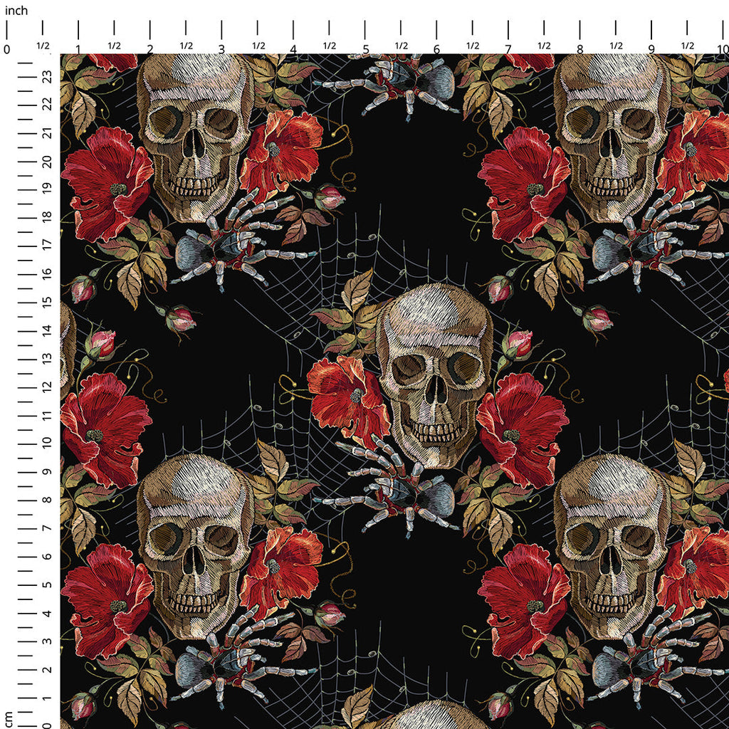 Stitched Skulls Fabric