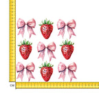 Strawberry Bows Iron on Fabric Heat Transfer DTF-241