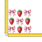 Strawberry Bows Iron on Fabric Heat Transfer DTF-241