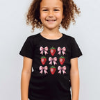 Strawberry Bows Iron on Fabric Heat Transfer DTF-241