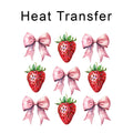 Strawberry Bows Iron on Fabric Heat Transfer DTF-241