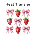 Strawberry Bows Iron on Fabric Heat Transfer DTF-241