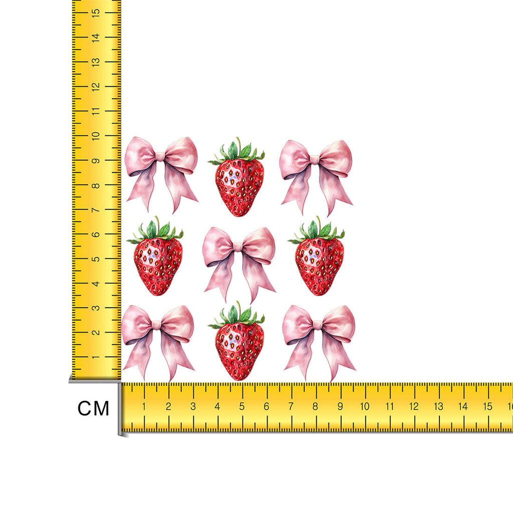 Strawberry Bows Iron on Fabric Heat Transfer DTF-241