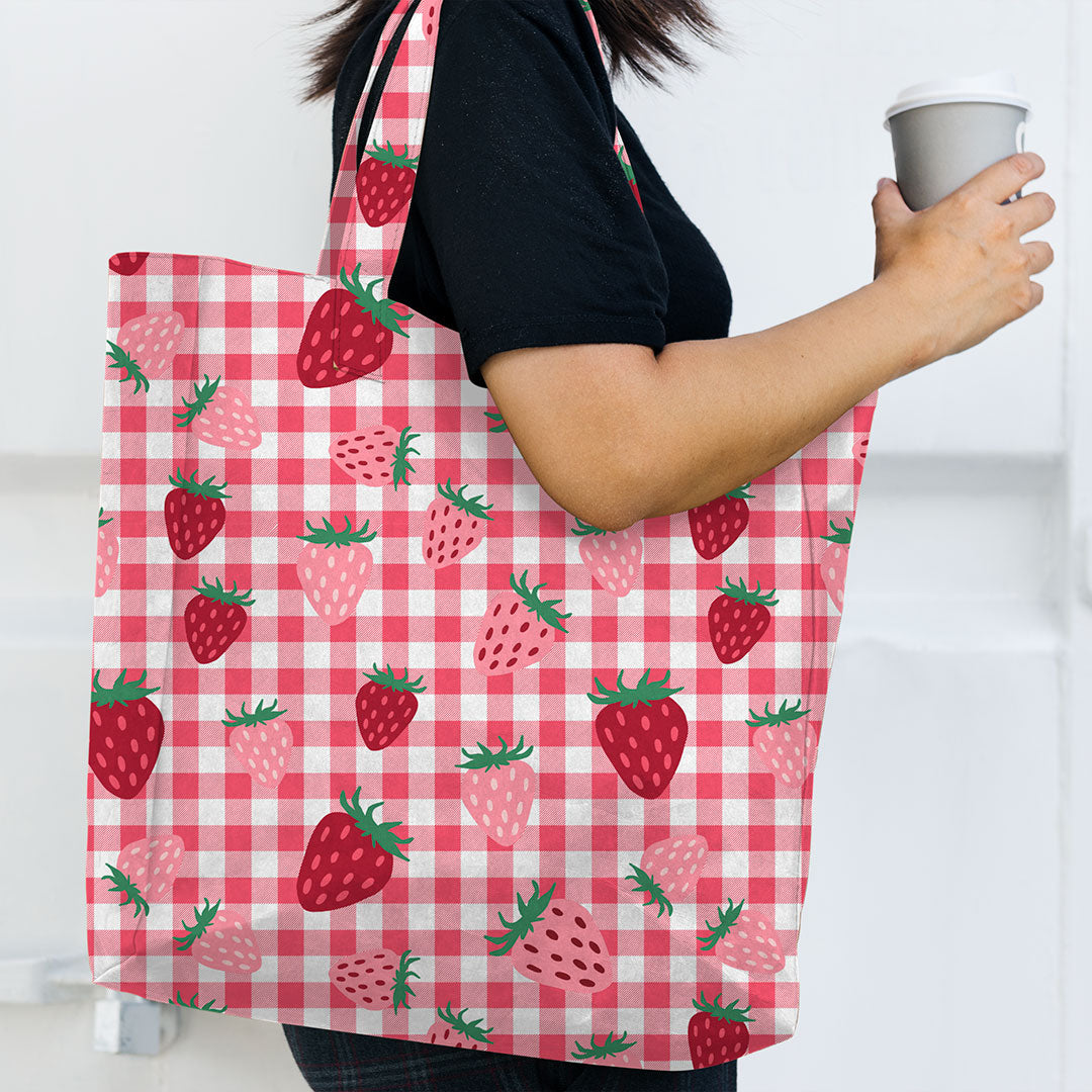 Strawberry Checks Fabric