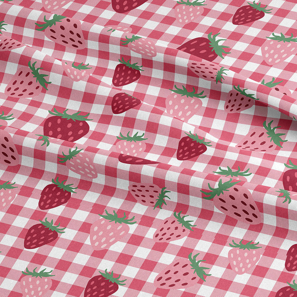 Strawberry Checks Fabric