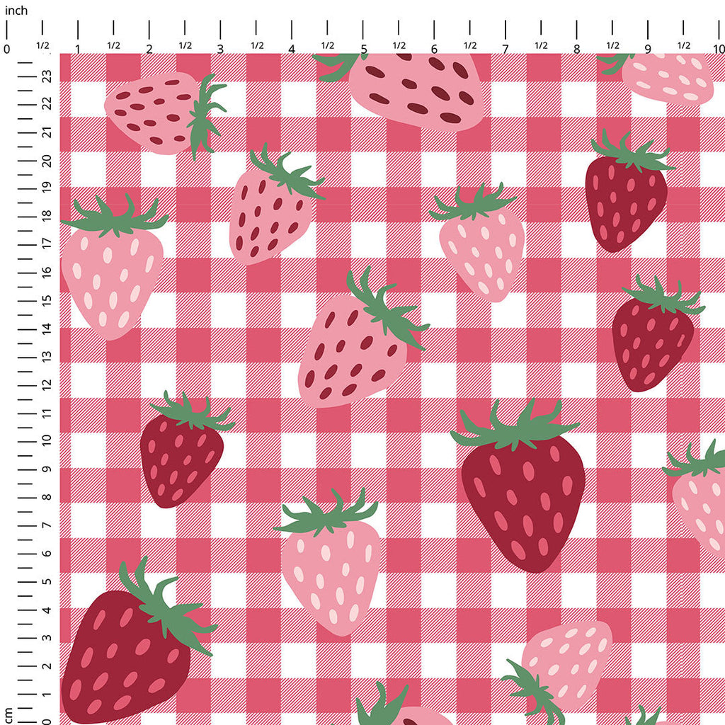 Strawberry Checks Fabric