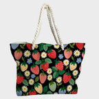 Strawberry Delight Black Fabric