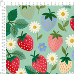 Strawberry Delight Mint Fabric