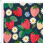 Strawberry Delight Navy Fabric
