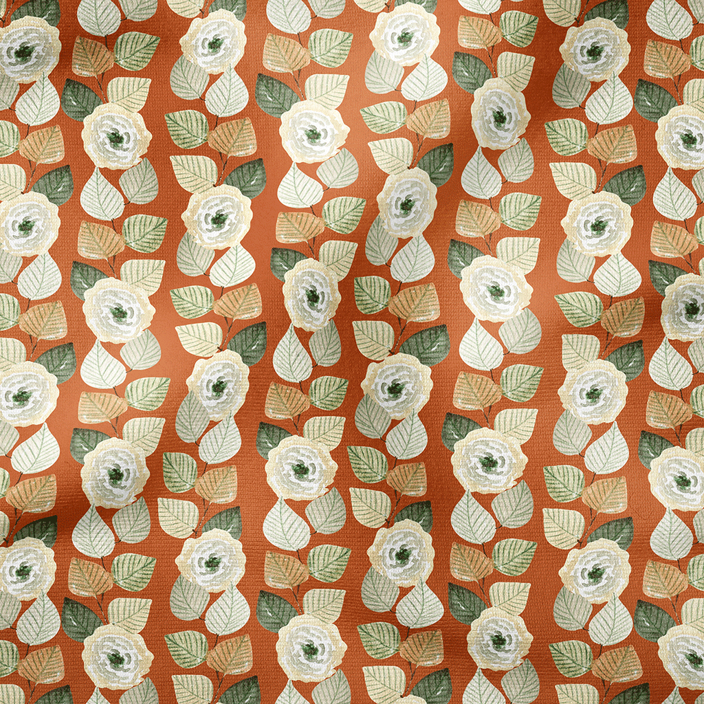 Striped Autumn Floral Fabric