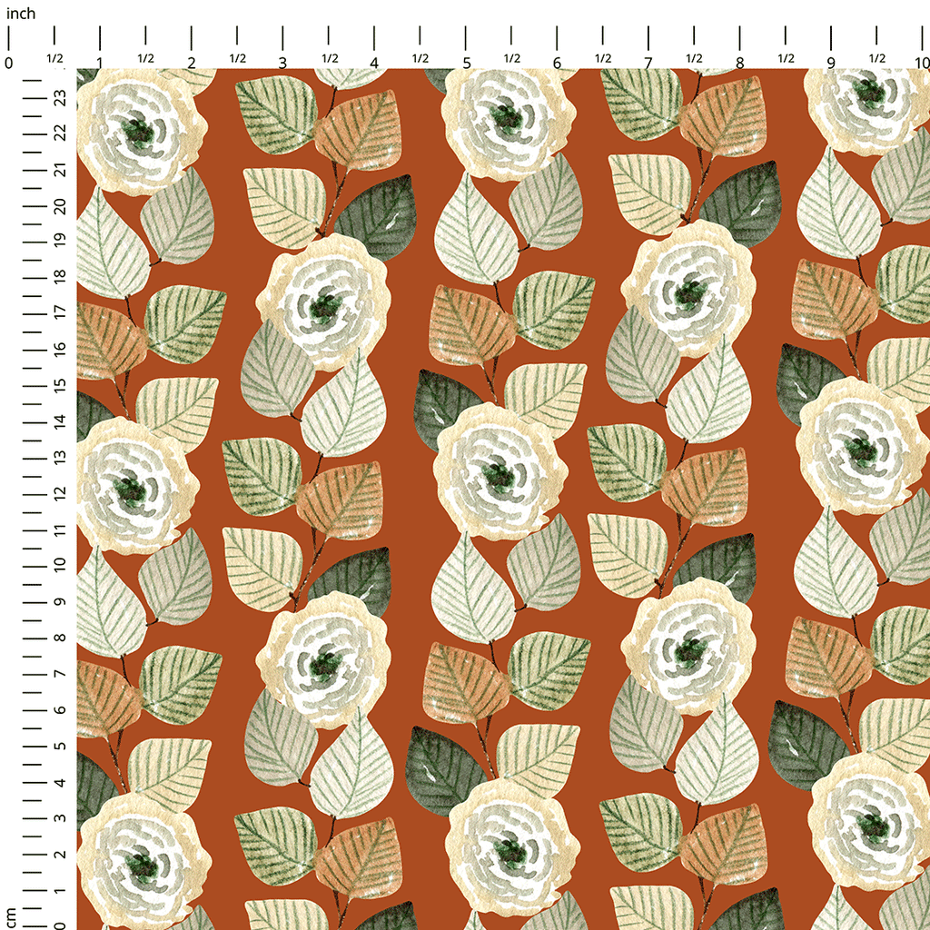 Striped Autumn Floral Fabric