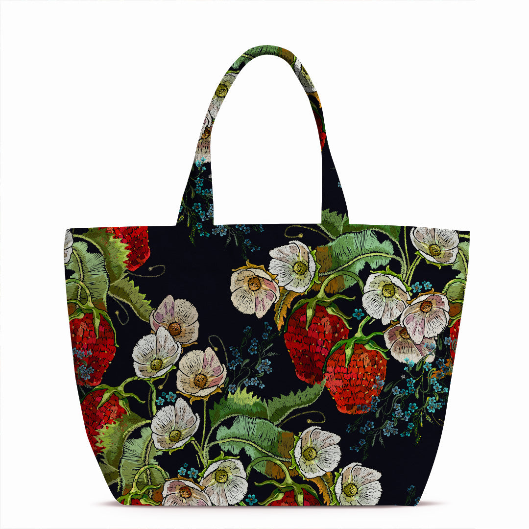 Stitched Strawberry Fabric