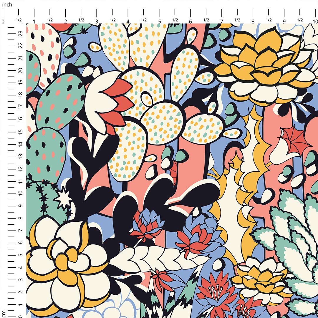 Succulent Art Fabric