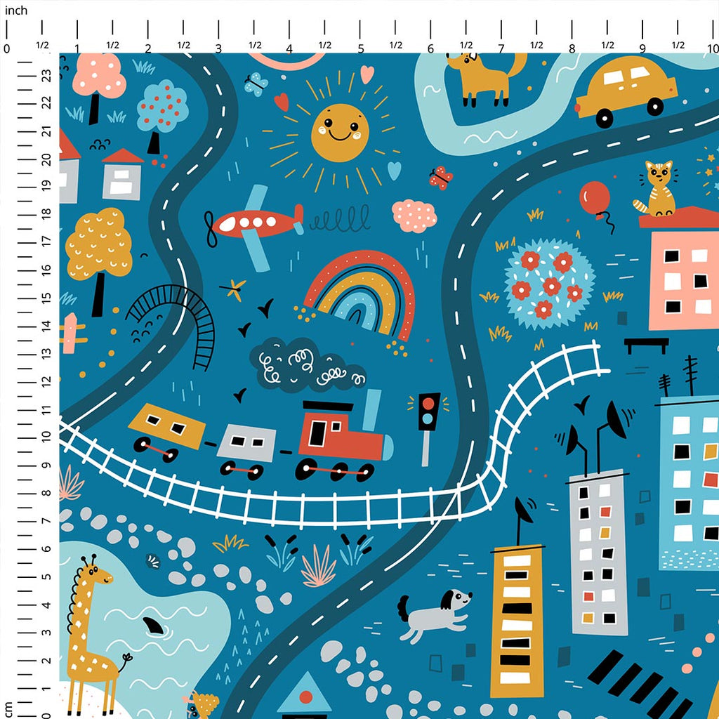 Summer Adventure Blue Fabric