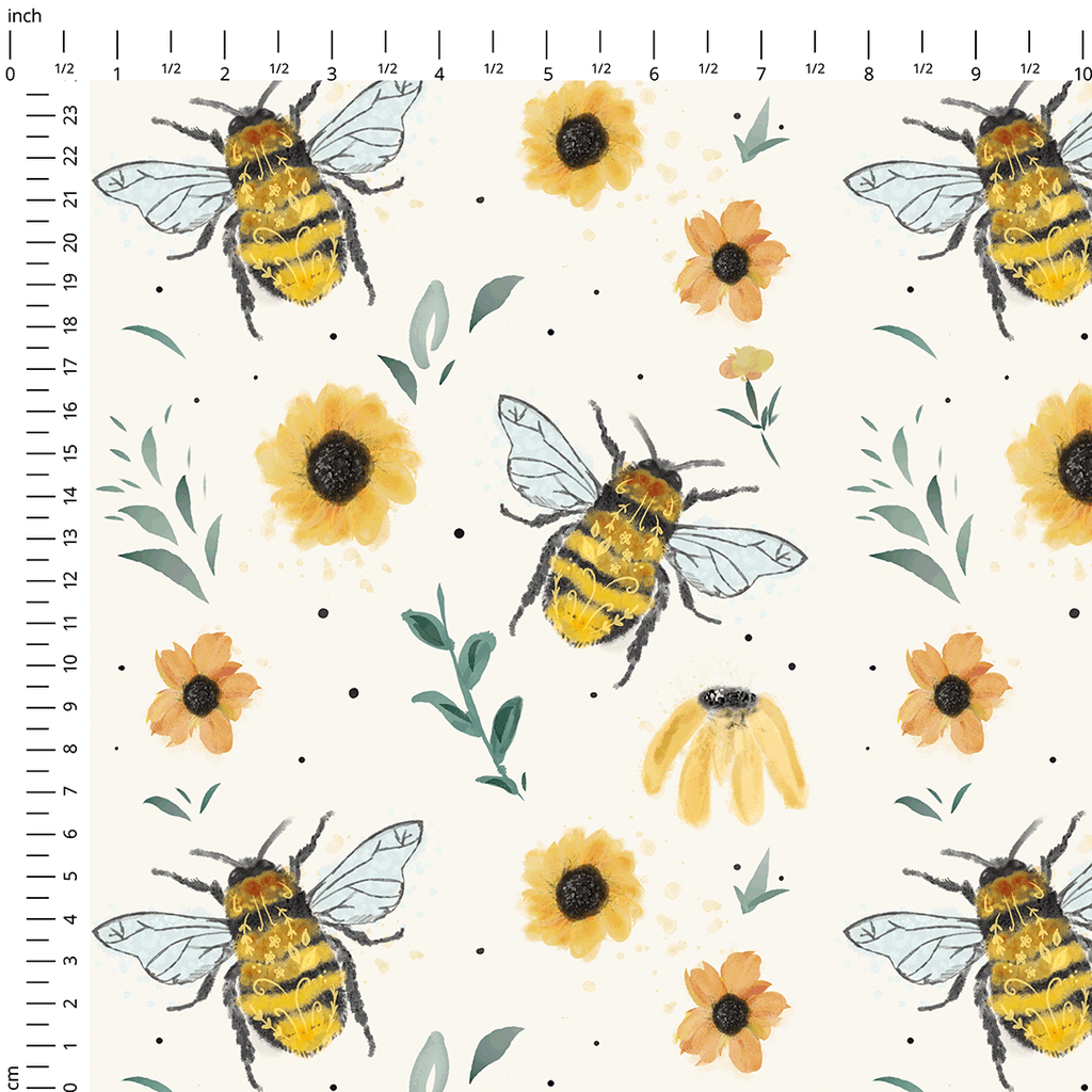 Sunflower Bees Fabric