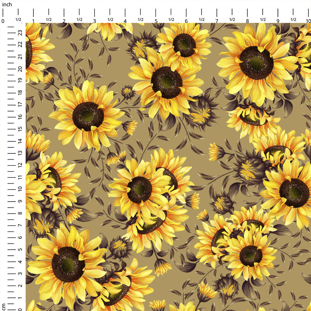 Sunflowers Beige Fabric