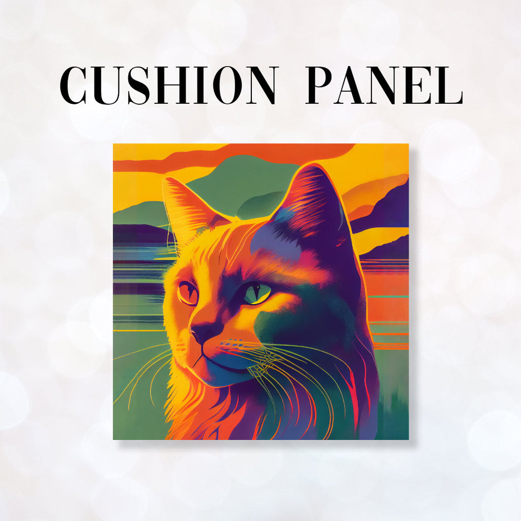 CUSHION Fabric Panel Sunset Cat