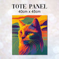 TOTE Sunset Cat Fabric Bag Panel