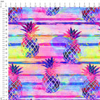 Sunset Pineapple Stripes Fabric