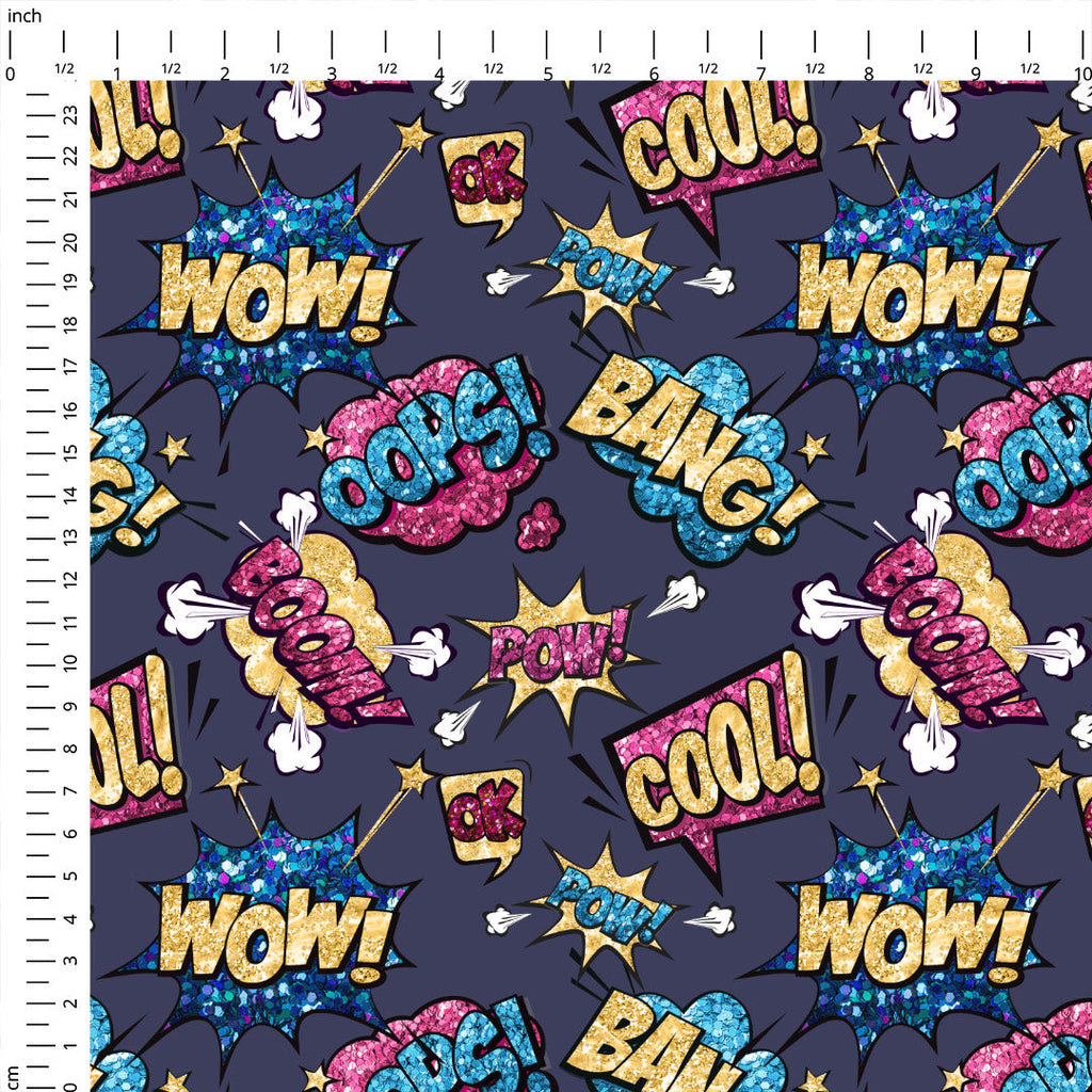 Supercats Wow Navy Fabric