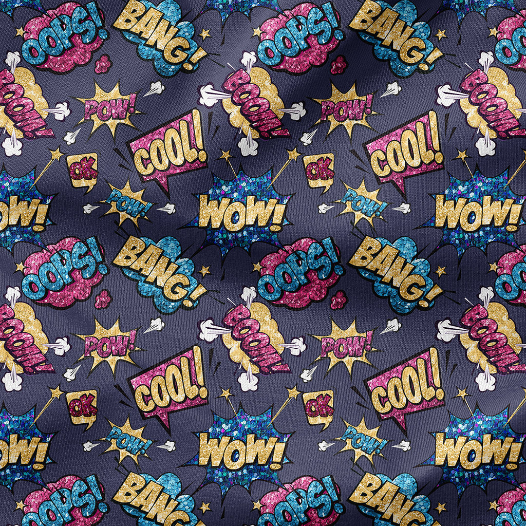 Supercats Wow Navy Fabric
